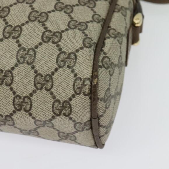 GUCCI GG Supreme Web Sherry Line Shoulder Bag Pvc Beige Gold Red - Picture 11 of 16